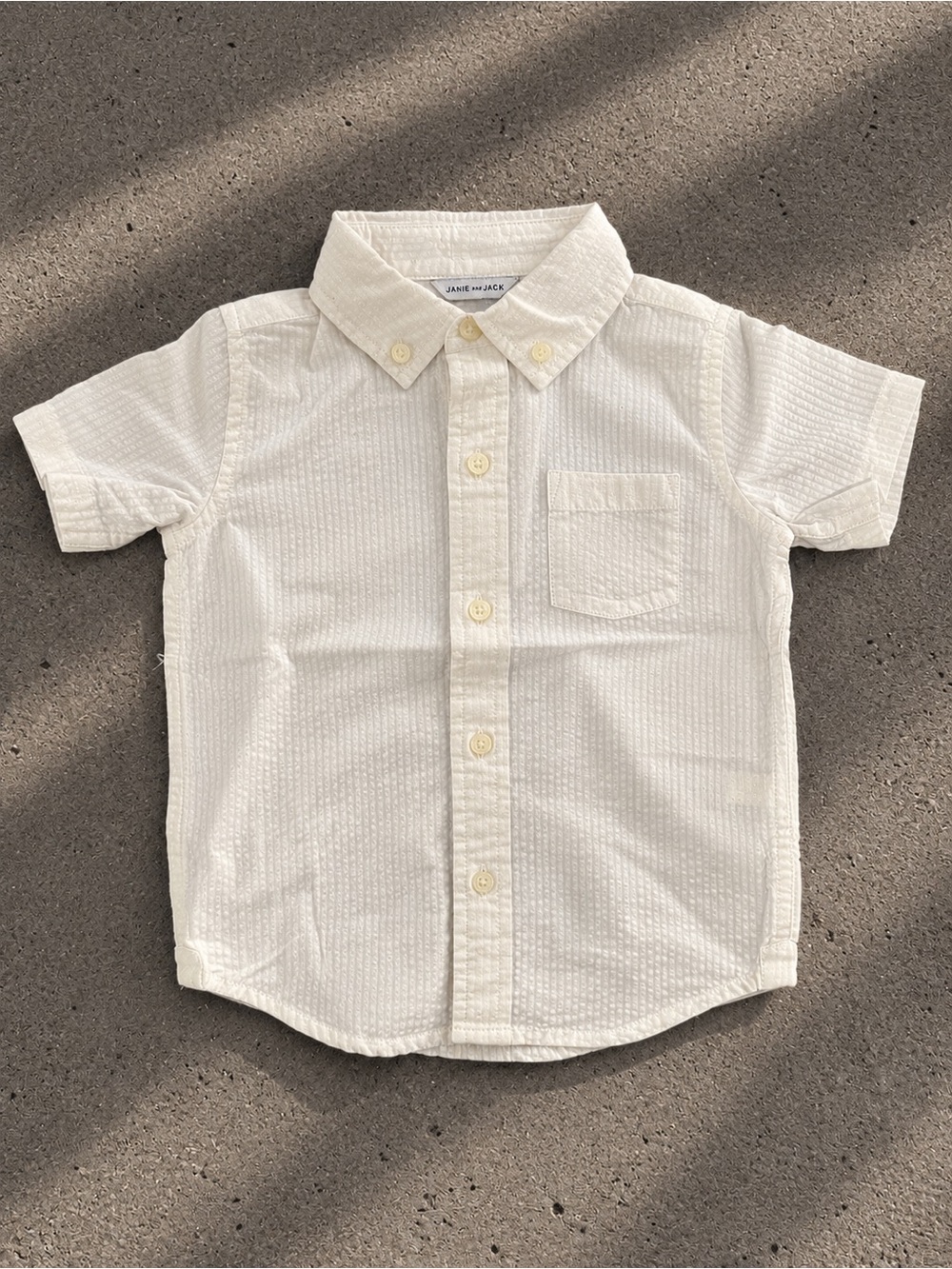 Janie and Jack White Short-Sleeve Button-Down Shirt for Kids